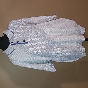 CALDWELL Men's Vintage Henley Cotton Short Sleeved Collared Sweater